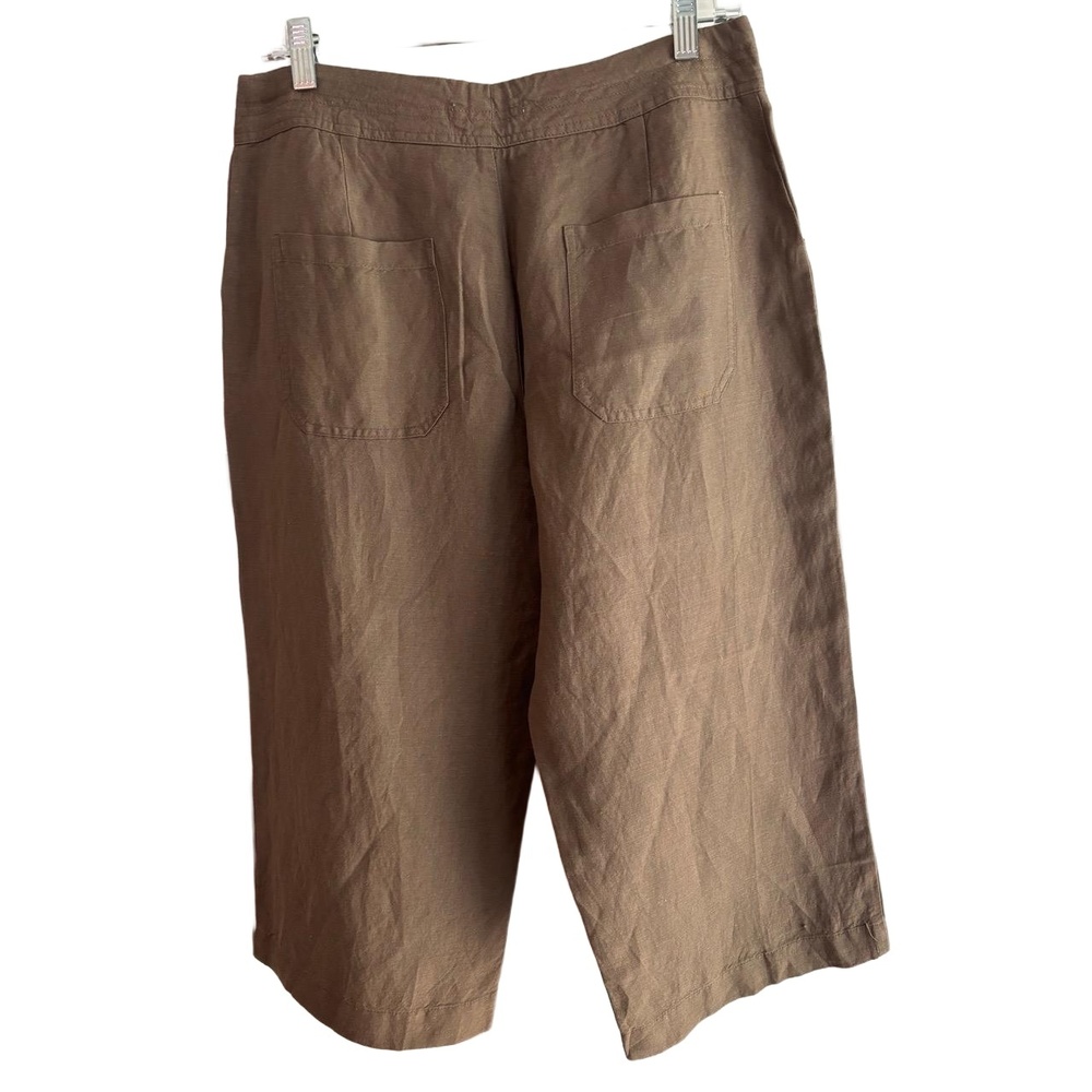 Coldwater Creek Capri Womens Size P6 Brown Linen Rayon Drawstring Casual Relaxed - Picture 3 of 12